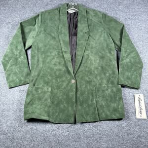 Vintage Raphael Lorenzo Women's Suede Blazer XL Green - Made in USA NWT 80s 90s
